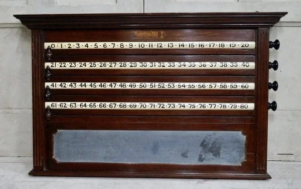 Antique Mahogany Burroughes and Watts Score Board