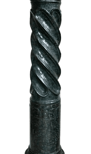 Victorian Italian Verde Marble Spiral Pedestal