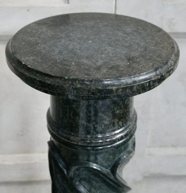 Victorian Italian Verde Marble Spiral Pedestal - Image 5