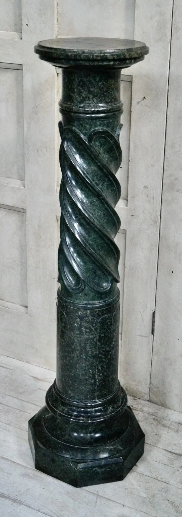 Victorian Italian Verde Marble Spiral Pedestal - Image 2