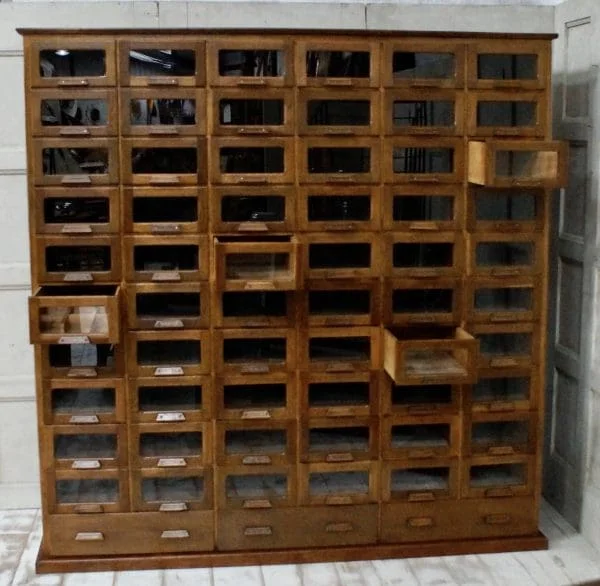 Vintage Haberdashery Shop Display Cabinet