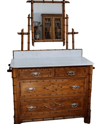 Victorian Faux Bamboo Dressing Table Chest Of Drawers