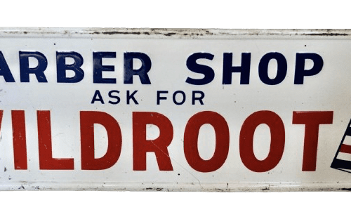 Vintage Wild Root Barbers Shop Sign