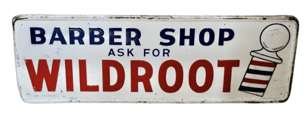 Vintage Wild Root Barbers Shop Sign