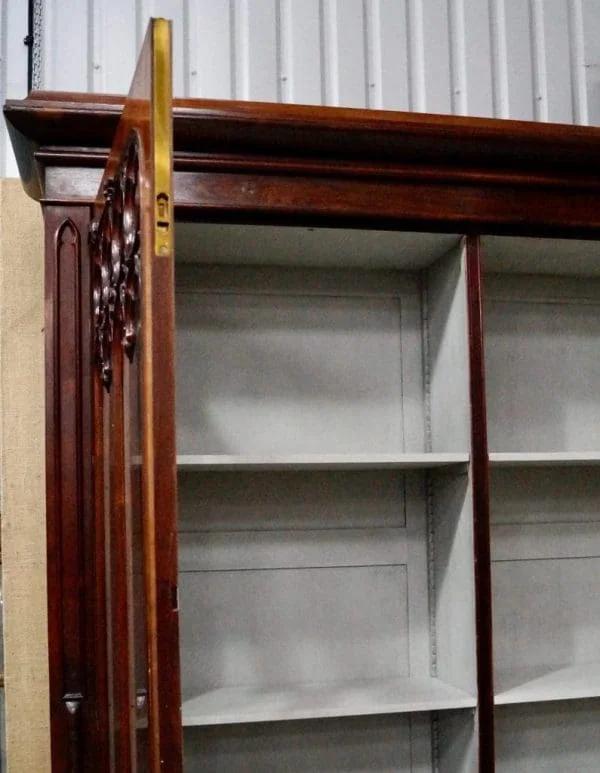 Antique Rosewood Gothic Bookcase - Image 6