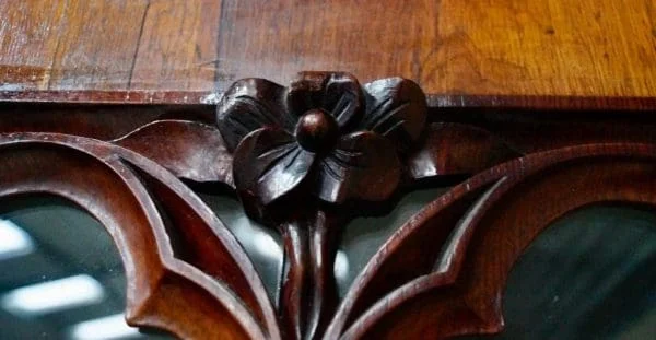 Antique Rosewood Gothic Bookcase - Image 9