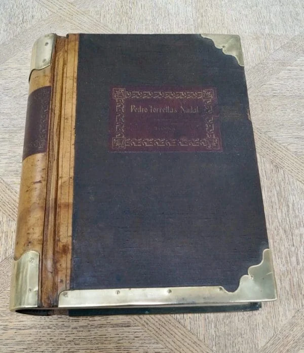 Large Spanish Leather and Brass Bound Ledger - Image 2