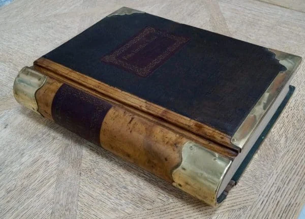 Large Spanish Leather and Brass Bound Ledger - Image 9