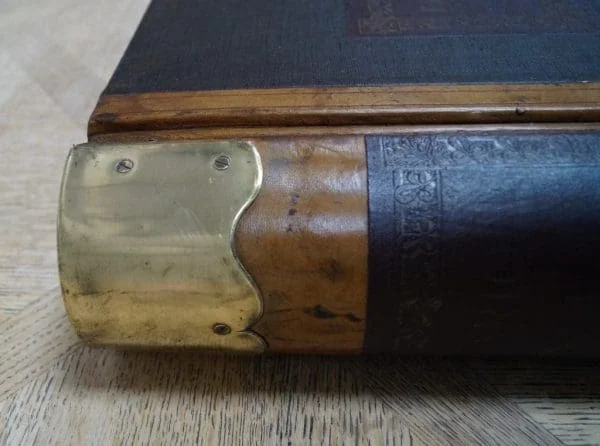 Large Spanish Leather and Brass Bound Ledger - Image 11