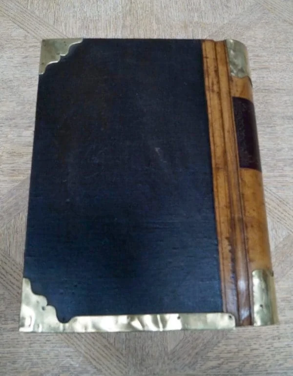 Large Spanish Leather and Brass Bound Ledger - Image 13