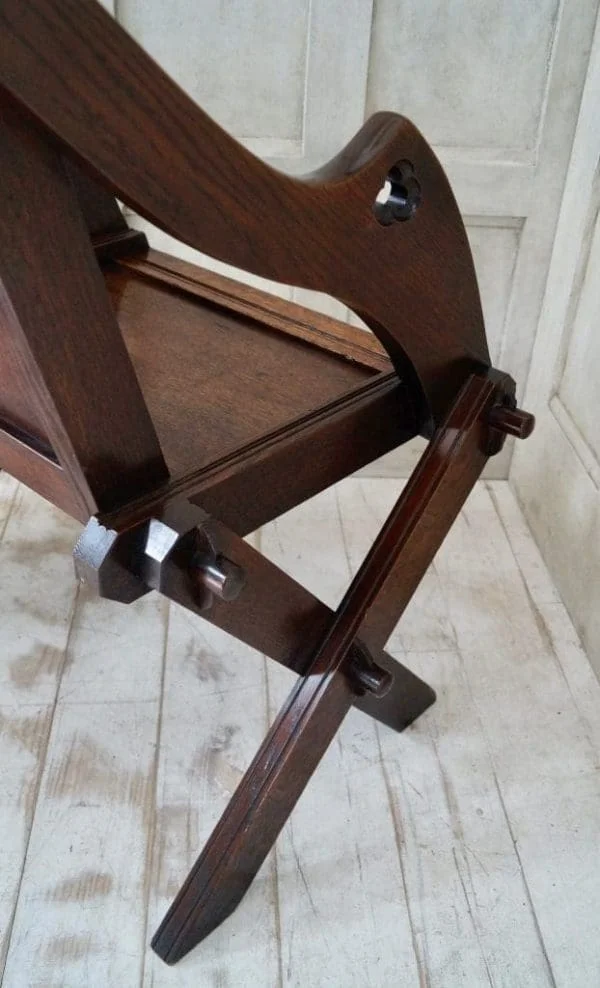 Pair Of Antique Gothic Oak Glastonbury Chairs - Image 10