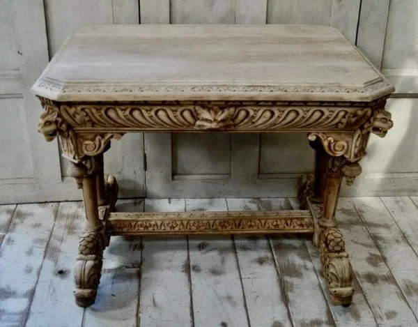 Victorian Bleached Oak Library Table - Image 2