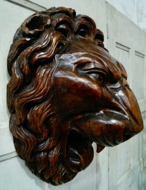 A Rare Large Victorian Hand Carved Lions Head - Image 4