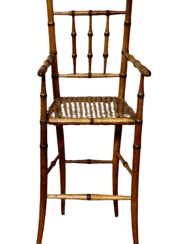 Antique French Faux Bamboo Dolls Highchair