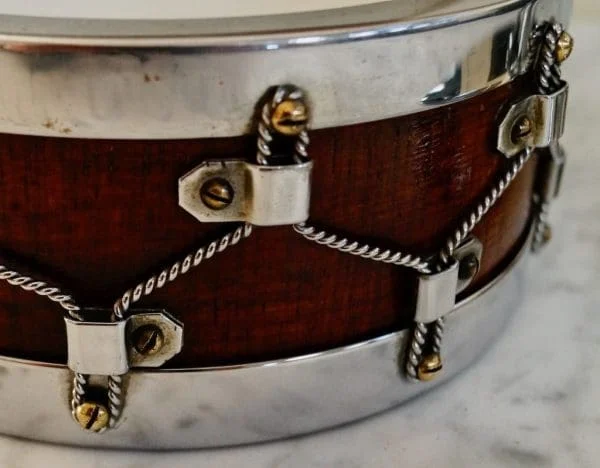 John Grinsell and Sons Oak and Silver Plate Bon Bon Drum - Image 4