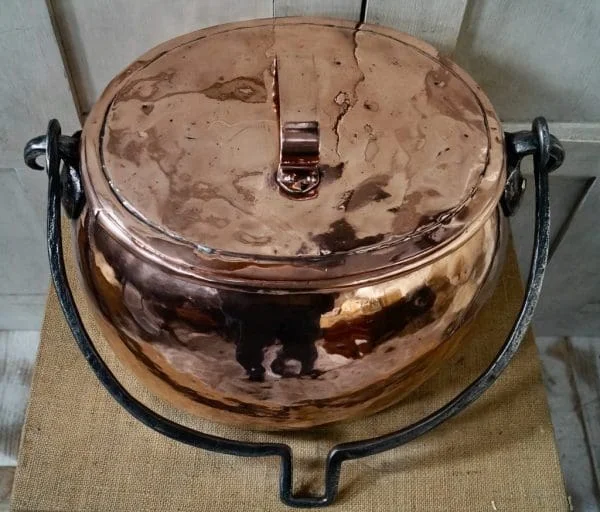 Victorian Polished Copper and Iron Cooking Pot - Image 6