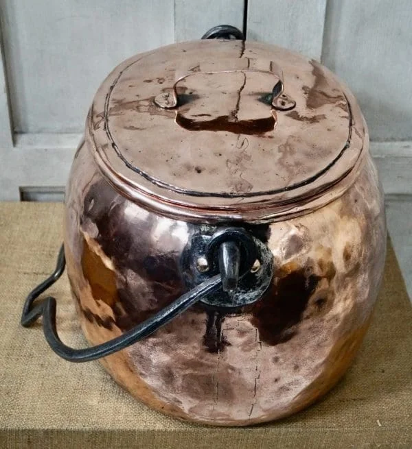 Victorian Polished Copper and Iron Cooking Pot - Image 10