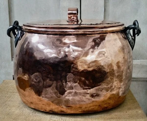 Victorian Polished Copper and Iron Cooking Pot - Image 11