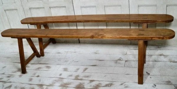 Turn of The Century French Provincial Trestle Bench - Image 10