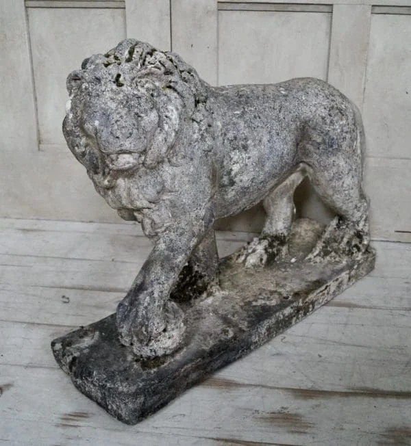 Vintage Medici Stone Lion Statue