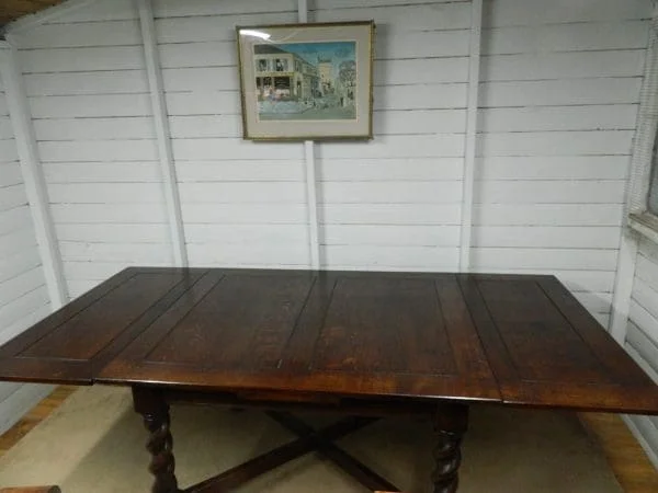 Large Barley Twist Oak Table