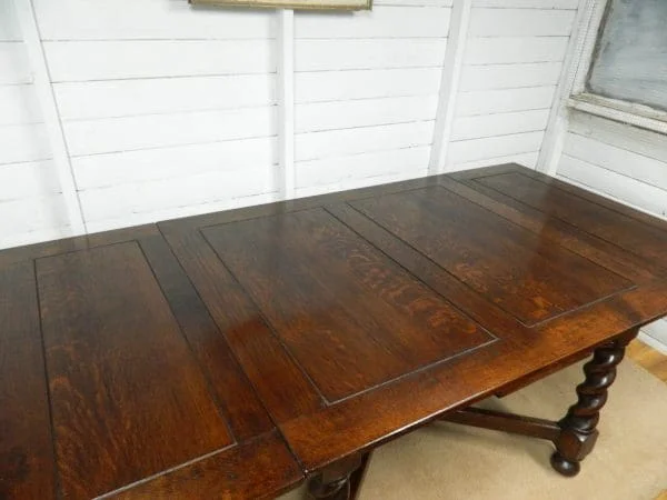 Large Barley Twist Oak Table - Image 2