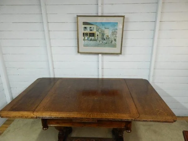 Oak Refectory Draw Leaf Extending Table - Image 10