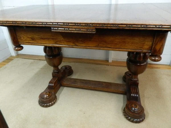 Oak Refectory Draw Leaf Extending Table - Image 4