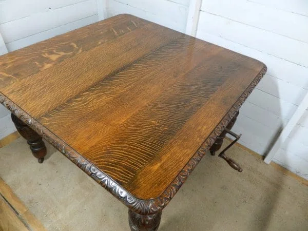 Victorian Heavily Carved Oak Extending table - Image 6