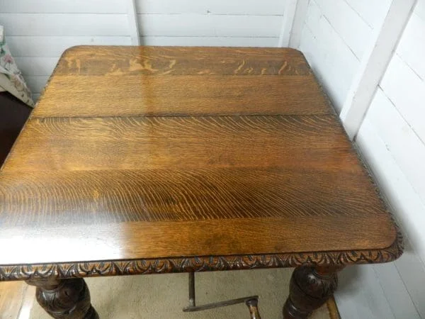 Victorian Heavily Carved Oak Extending table - Image 7