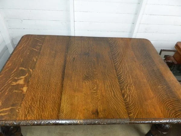 Victorian Heavily Carved Oak Extending table