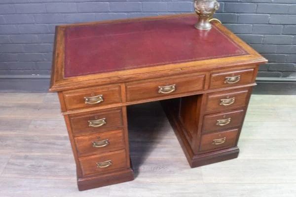 Mahogany Panelled Pedestal Desk - Image 7