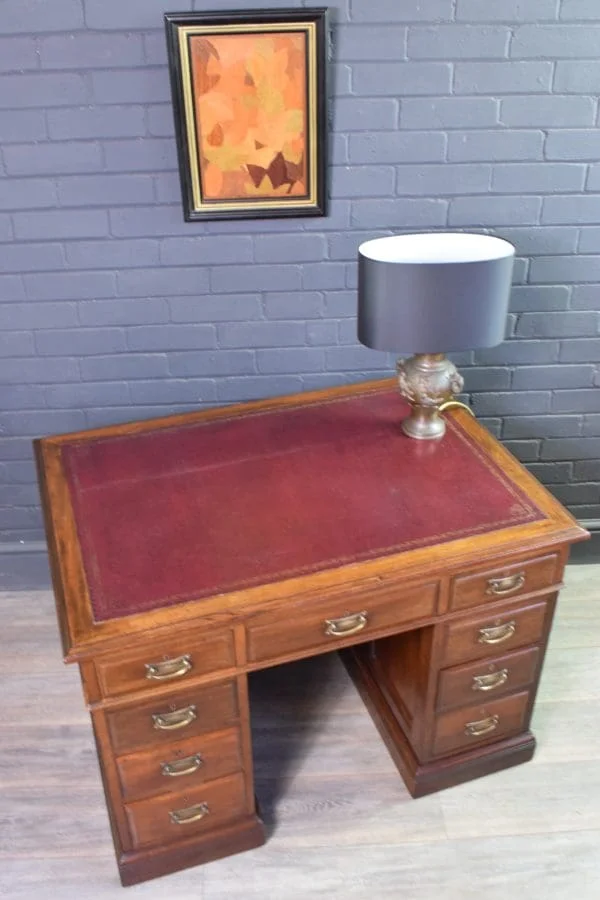 Mahogany Panelled Pedestal Desk - Image 8