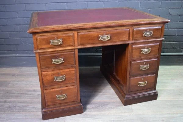 Mahogany Panelled Pedestal Desk - Image 6