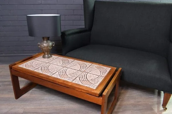 1970s Teak Tile Top Coffee Table