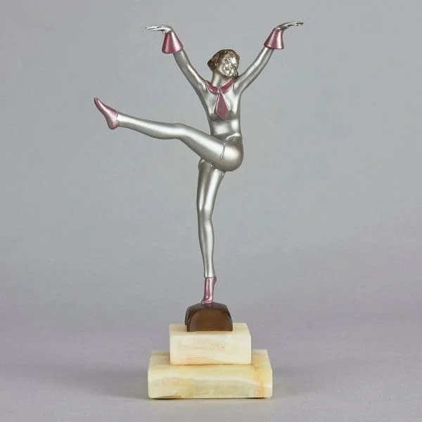 Art Deco Bronze Figure "High Kick" by Stefan Dakon