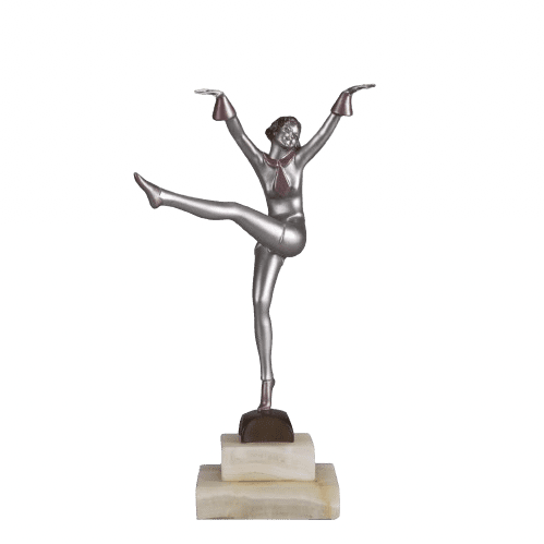 Art Deco Bronze Figure "High Kick" by Stefan Dakon