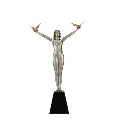 Art Deco Sculpture "Lady With Doves" by Demetre Chiparus