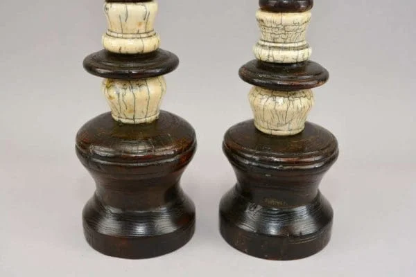 A beautiful pair of antique 18th century or earlier pricket candlesticks - Image 2