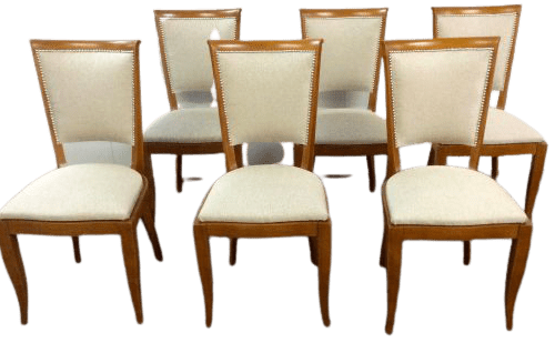 French Art Deco Dining Chairs set of six