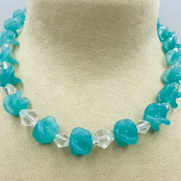 Louis Rousselet Aquamarine Poured Glass Necklace - Image 4