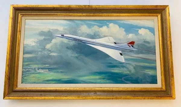 OIL PAINTING CONCORDE BY DOUGLAS ETTRIDGE (1929-2009) OIL ON CANVAS CIRCA 1976 - Image 2