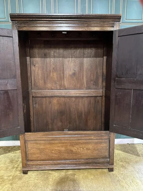 Early 19th Century Carved Oak Tack Cupboard - Image 4