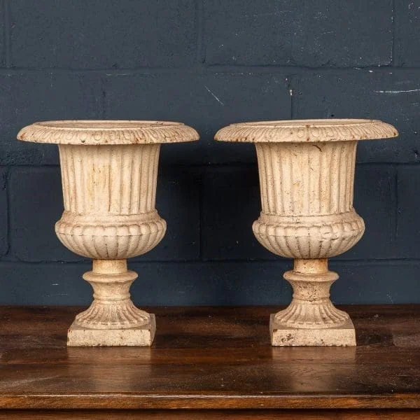 Pair of Edwardian Cast Iron Garden Urns, England Circa 1910 - Image 3