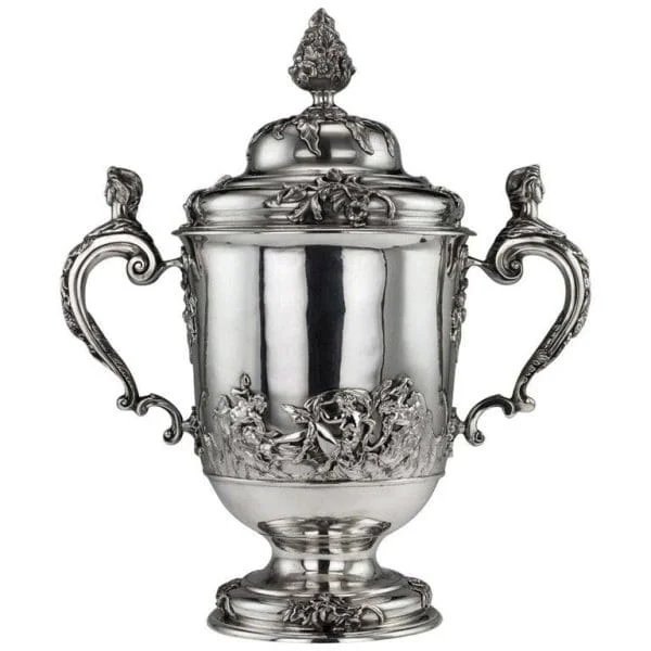 Edwardian Monumental Solid Silver Cup and Cover by Hancock & Co, London 1907 - Image 3