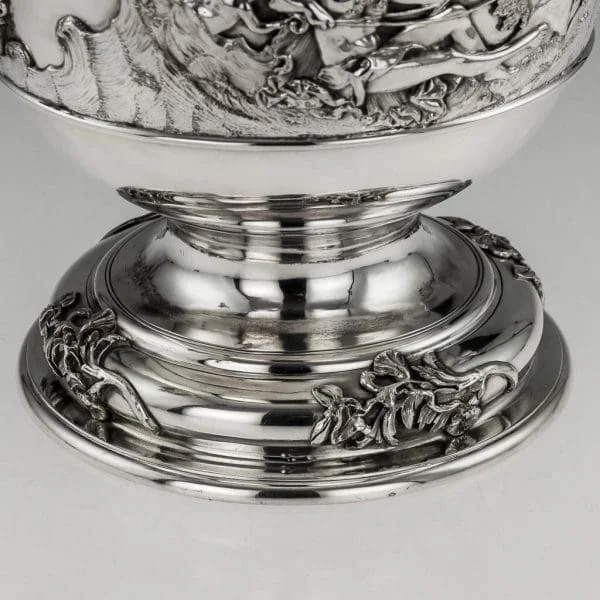 Edwardian Monumental Solid Silver Cup and Cover by Hancock & Co, London 1907 - Image 11