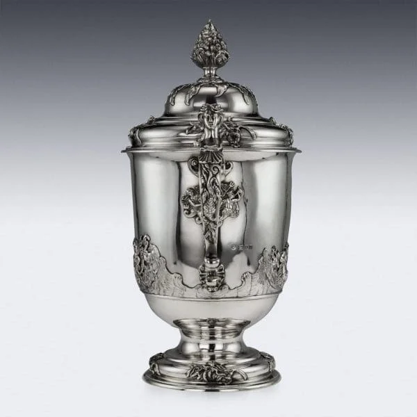 Edwardian Monumental Solid Silver Cup and Cover by Hancock & Co, London 1907 - Image 4