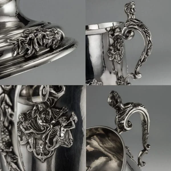 Edwardian Monumental Solid Silver Cup and Cover by Hancock & Co, London 1907 - Image 10