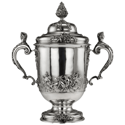 Edwardian Monumental Solid Silver Cup and Cover by Hancock & Co, London 1907