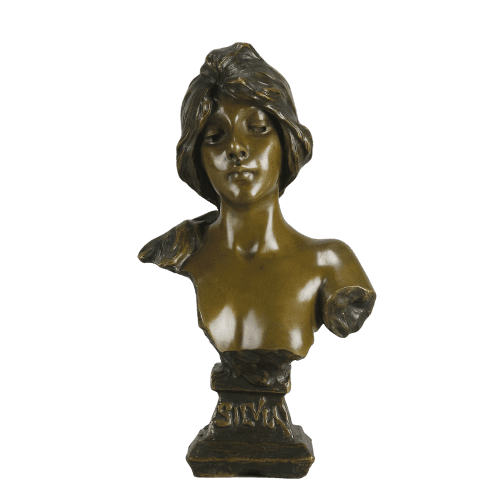 Late 19th Century French Bronze Bust "Silvia" by Emmanuel Villanis